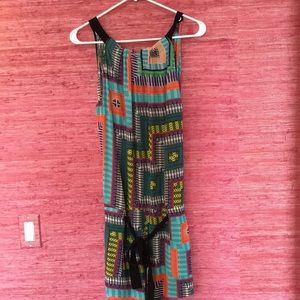 Patterned, colorful romper